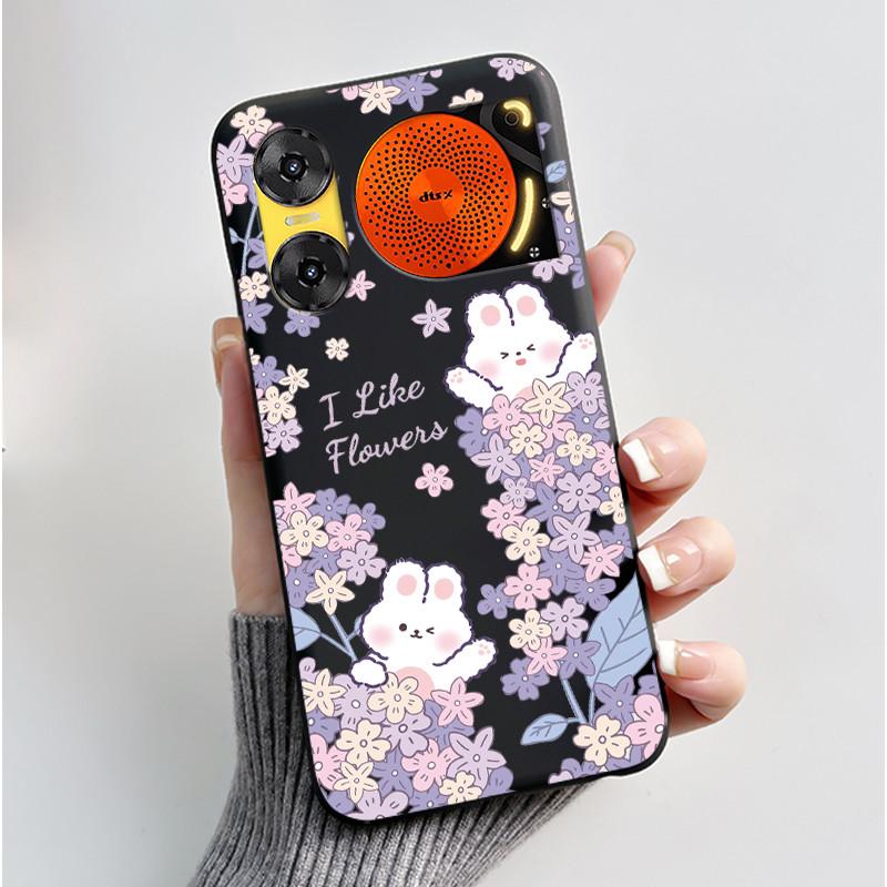 Case For ZTE Nubia Music 2 Z2460 Z2353 Music2 Phone Case Cute Rabbit Black Cover For ZTE Nubia Music Soft TPU Silicone Casing