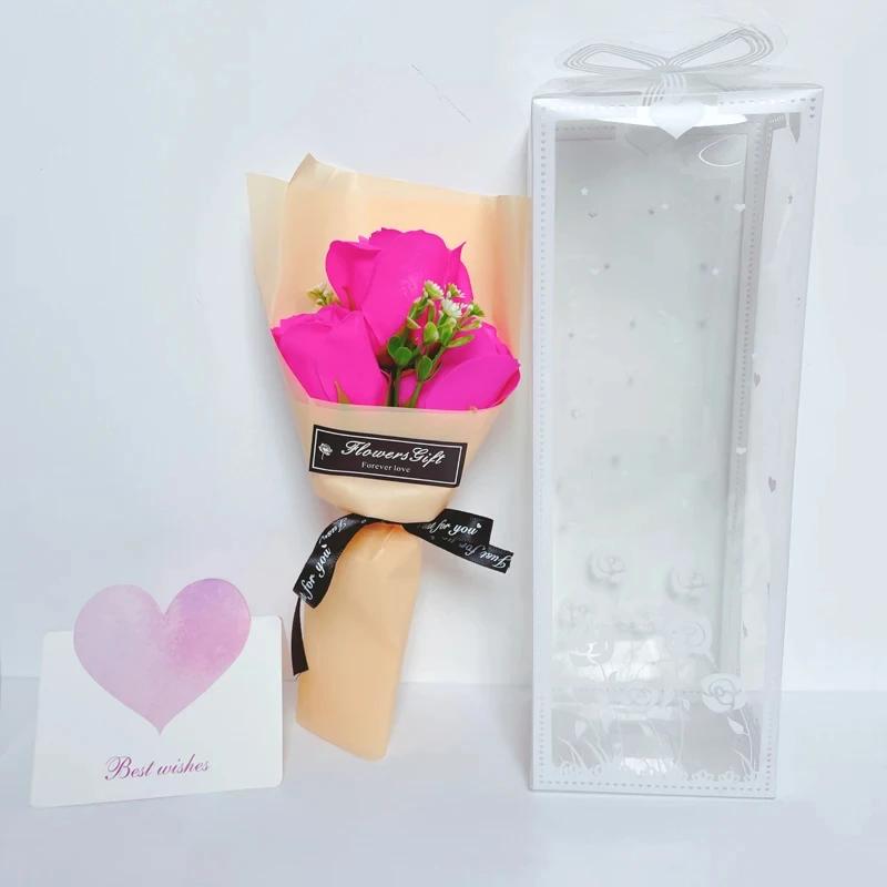 

Bouquet Romantic Valentine s Day Gift for Her Premium Artificial Floral Decor Creative Home Decoration in Elegant Box розовый