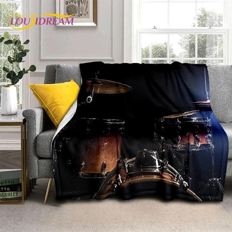 Drum Kit Drum Stand Set Music Instruments Soft Flannel Blanket for Beds Bedroom Sofa Picnic,Throw Blanket Outdoor Leisure Gift