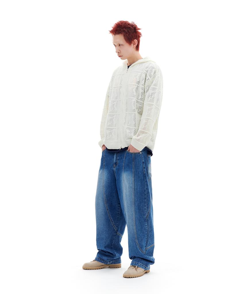 Akaibeuboldeu Panel Line Denim Pants (Blue)