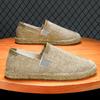 2025New Men Linen Casual Shoes Women Handmade Weaving Fisherman Shoes Casual Flat Espadrilles Driving Shoes Big Size