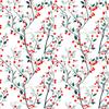 Digital Print Shower Curtain - Fresh Green Leaves & Red Fruit, Durable Polyester, Grommets For Easy Install, Artistic Bath Deco