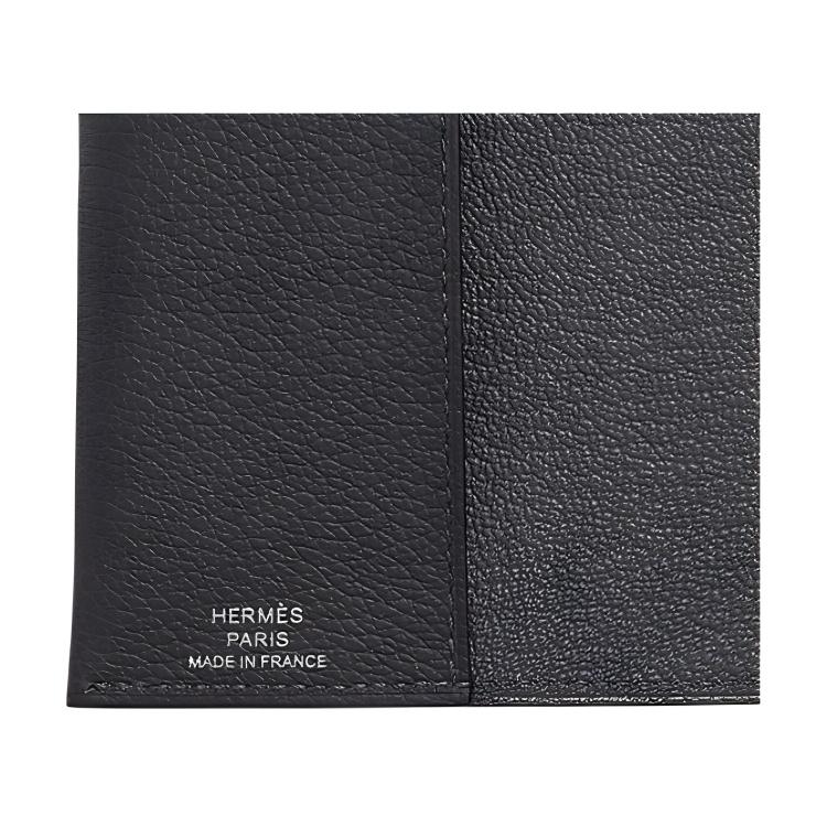 Hermes R.M.S 9 Silver Buckle Evercolor Leather Passport Holder Men passport holder Slate-Gray H084149CKBH
