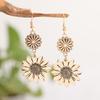 Sunflower Earrings For Women, Vintage Simple Alloy Splicing Flower Jewelry Gift