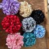 Silk Feeling Hair Tie Flower Ruched Hair Catch Hair Holder Scrunchies Hair Rope