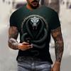 Men's Snake Patterned Breathable T-shirt