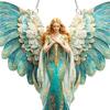 Angel Girl Acrylic Suncatcher Stained Glass Effect Window Car Hanging Ornament Garden Sun Catcher Panel for Indoor Outdoor Decor