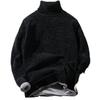Trendy Men's High Neck Chenille Sweater - Japanese Style Loose Knit Winter Pullover