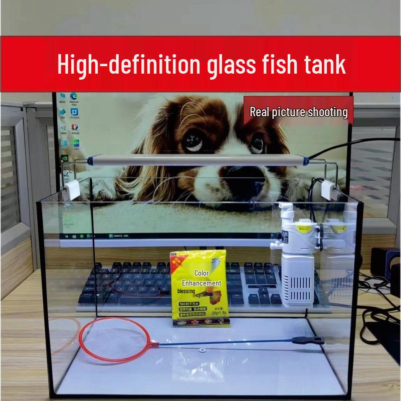 Μαύρο Βινύλιο Γωνιακό Ενυδρείο Ψαριών Γκόλντφις - Δεξαμενή Ψαριών από Τζαμί Ασφαλείας για Σαλόνι ή Γραφείο