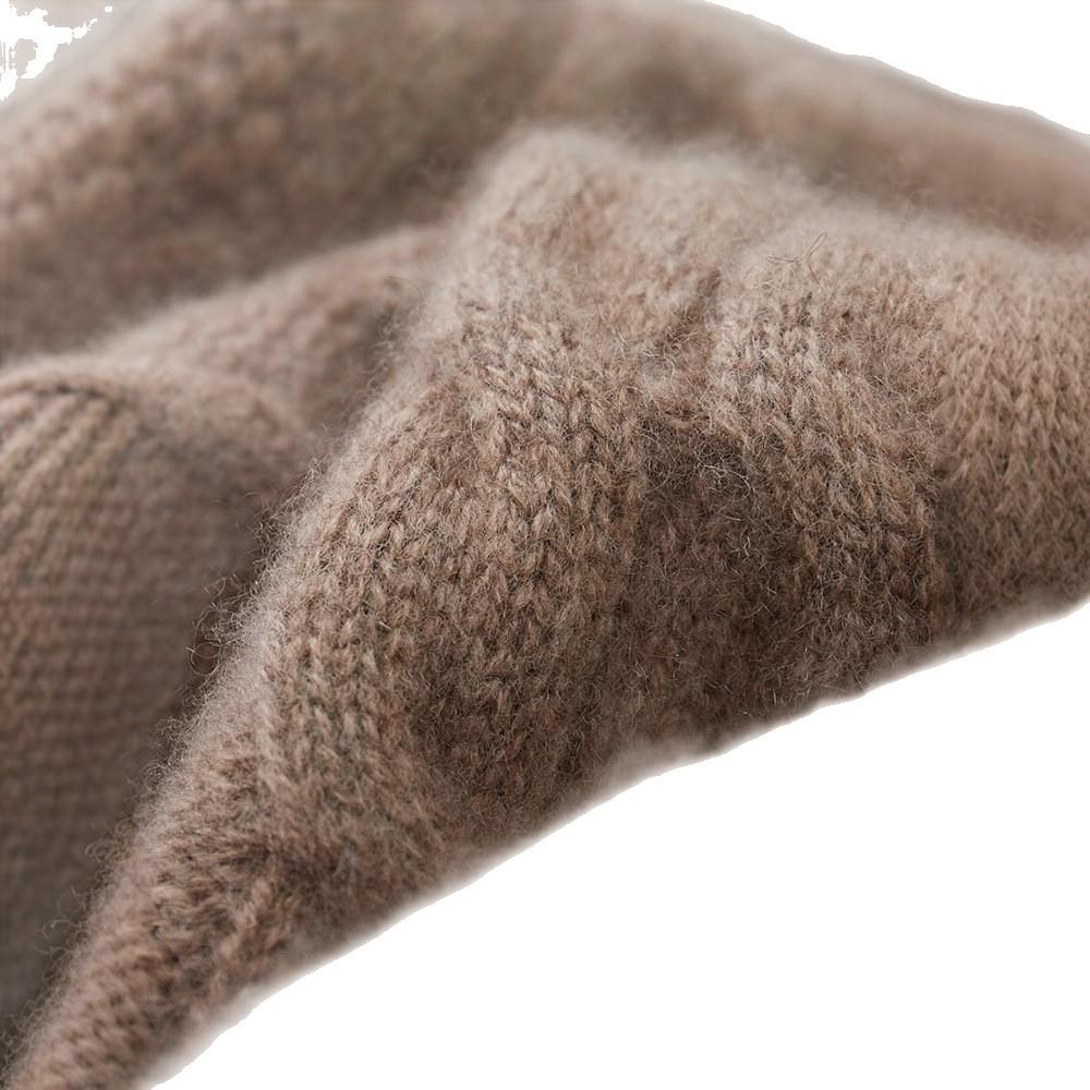 Men's Casual 100% Wool Thickened Sweater - Five-Needle Large Diamond Jacquard Knit