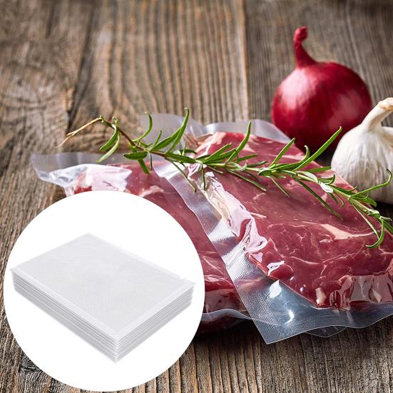 100 Pcs Vacuum Food Packaging Bags Thickened Good Sealing Pre-Cut Vacuum Sealer Bags for Food Storage