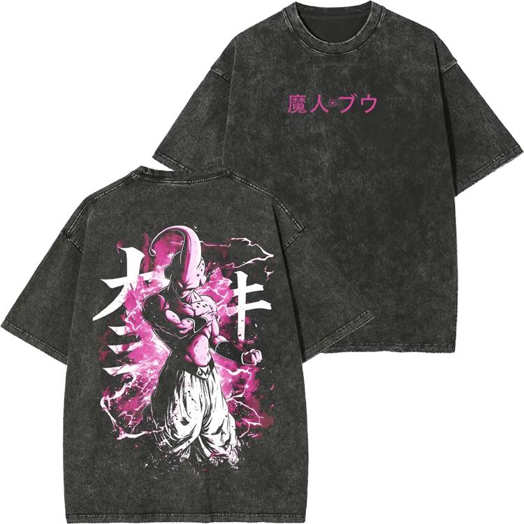 Dragon Ball Animation Printed Tshirt Mens and Womens Washed Tshirt High Quality Vintage Cotton Tshirt Harajuku Tops