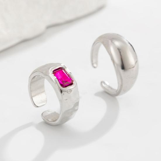 Alloy Toe Rings, Adjustable with Colored Gemstones Decor, Comfortable Non-Fading Beach Foot Jewelry, for Women Summer Accessory