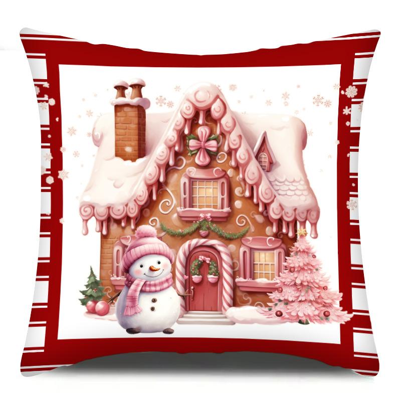 New Christmas Short Fluffy Home Pillow Case European Simple Living Room Pillow Sofa Cushion Cover
