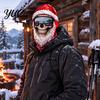 Feiertagskostüm Maske Weihnachten Weihnachtsmann Gesichtsmaske, Lustiger Print Sturmhaube Winddicht Milchseide Kopfbedeckung Faser Nackenwärmer Abdeckung für Außen