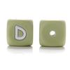 10Pcs 12mm Sage Silicone Alphabet Letter Beads 26 English Letter Baby Name Beads Teething Pacifier Chain Silicone Baby Teether