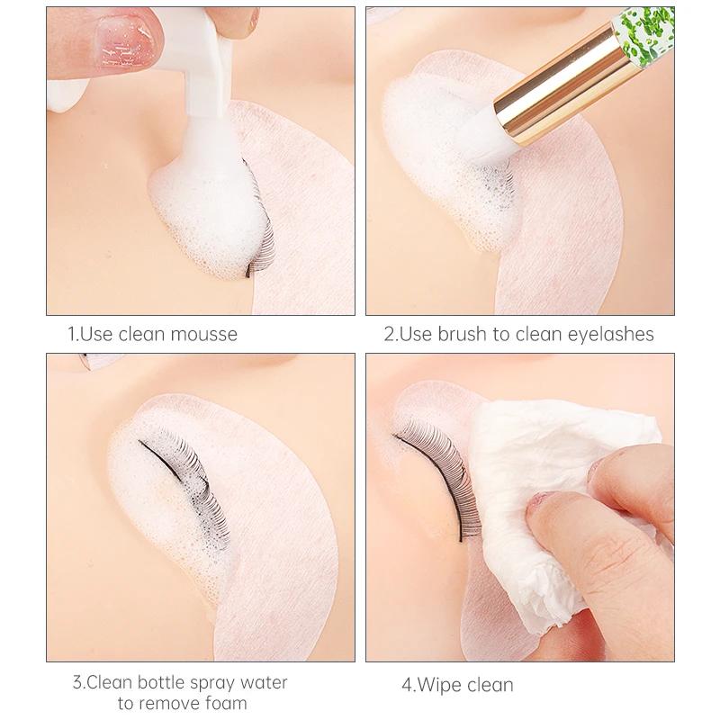 Wholesale 5pcs Eyelash Cleaning Brush Lash Wash Shampoo Clean Applicator Crystal Microbrush Eyebrow Lash Makeup Brush Extension