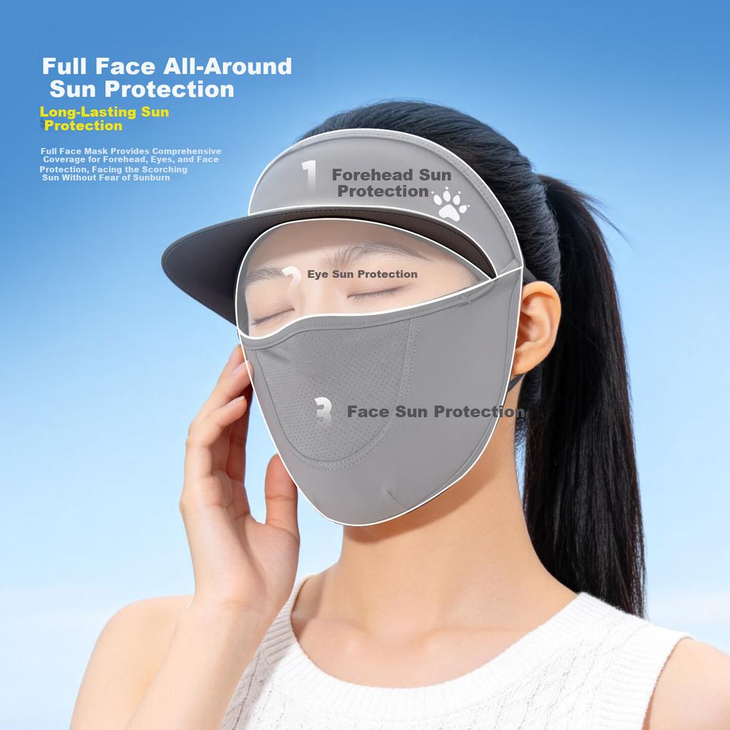 KELME Sun Protection Hat with Full Face Mask Unisex UV Protection Neck Guard Cap