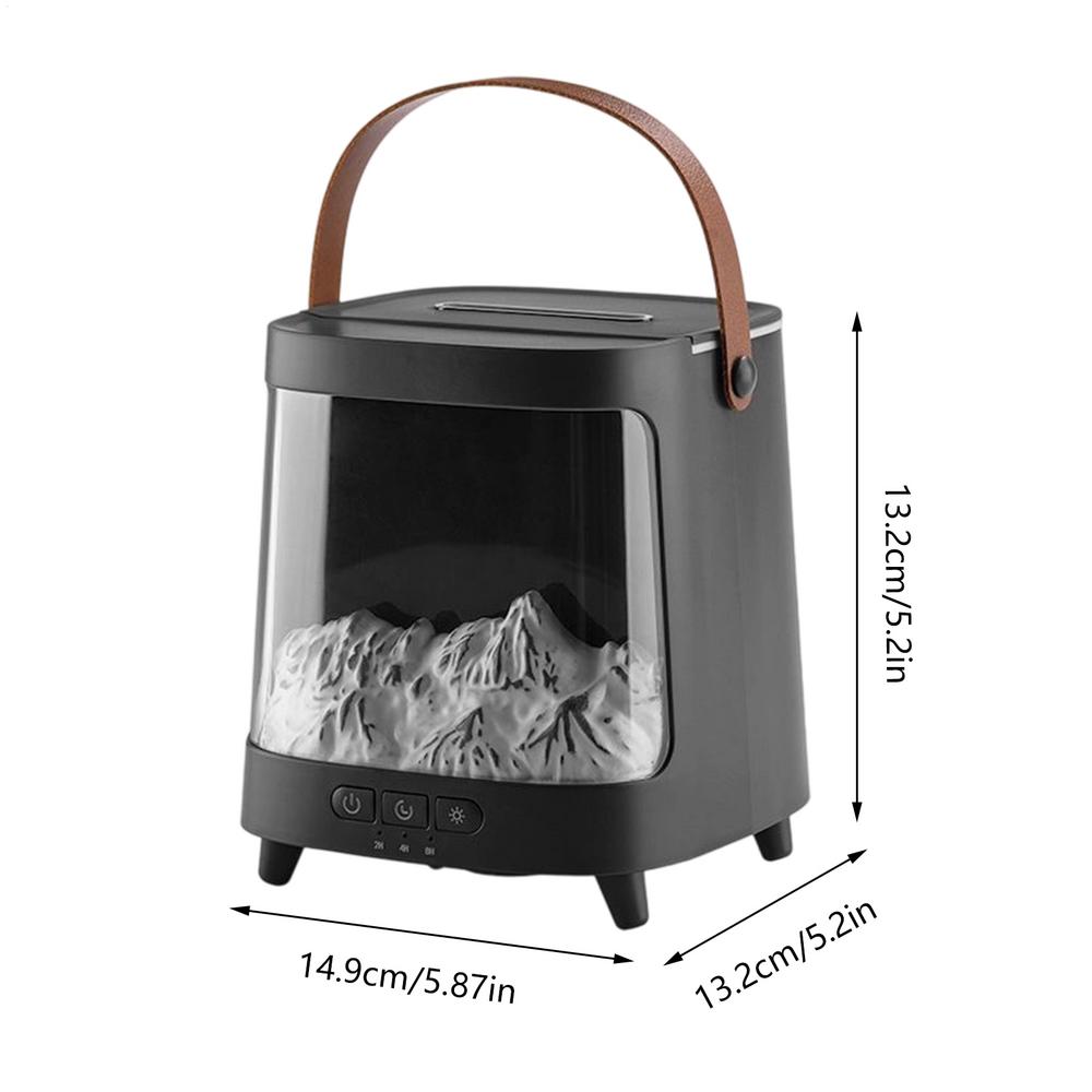 

Fireplace Humidifier 7-Color Light Flame Aromatherapy Diffuser With Timer Quiet Aromatherapy Machine 200ml Remote Control For чёрный