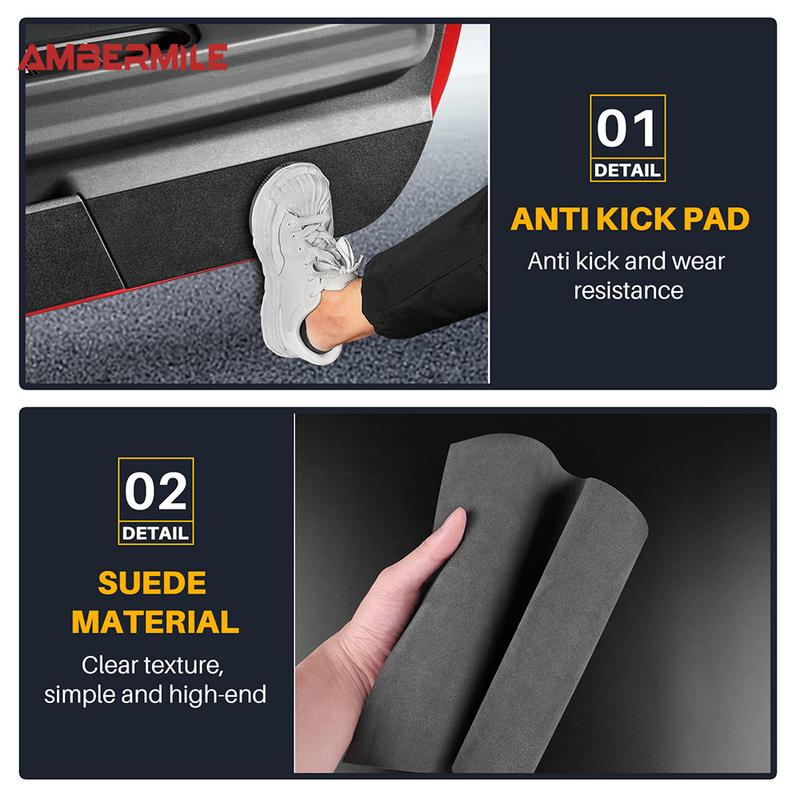 For Mini Cooper S F66 F67 2024 2025 Car Door Anti-Kick Mat Suede Leather Sticker Soil-Proof Children's Kick Pad Accessories