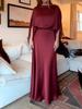 2026 Elegant Satin Long Dress - Women's Solid Color Spring/Summer Fashion