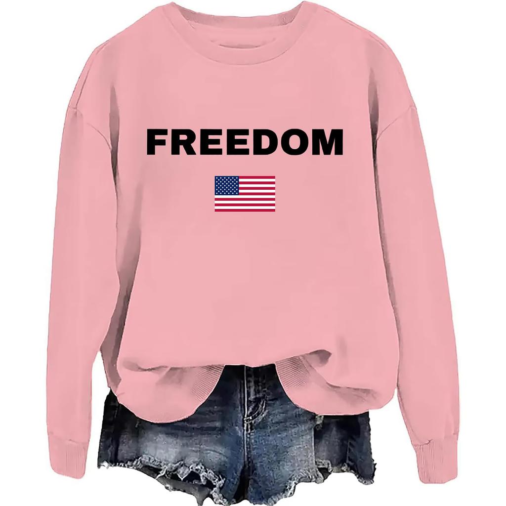 Women's Fashionable And Casual Long Sleeved Printed Round Neck Sportswear Pullover, Slim Fit T-shirt Top