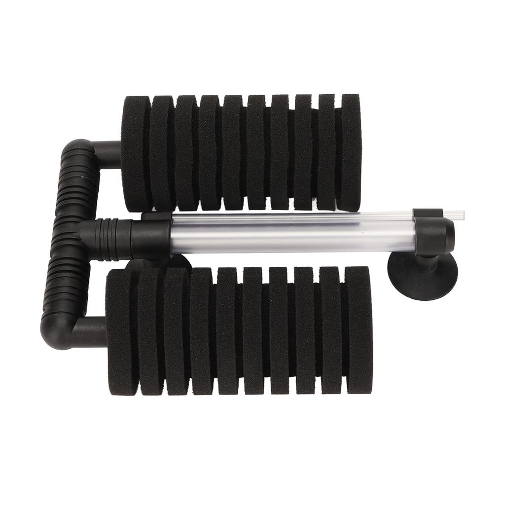 Aquarium Double Bio Sponge Filter High Efficiency Detachable Aquarium Water Filter with 2 Suction