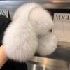Damen Schal im Koreanischen Stil aus Echter Fuchsfell mit Großem Bommel und Magnetischem Verschluss - Beidseitig, Vielseitiger Nackenschutz für Herbst und Winter