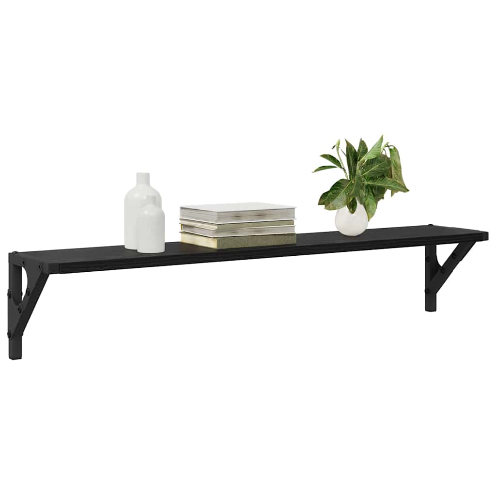 Wall Shelves 2 pcs Black Oak Effect 80 x 15 x 15.5 cm