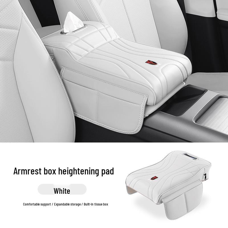 Hongqi HS5 Armrest Box Heightening Pad & Multi-functional Car Organizer with Tissue Box, Cup Holder, and Storage Bag