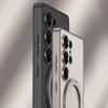 Magnetic Rotating Bracket Phone Case for Samsung Galaxy S25 Ultra Electroplate Leather Holder Shockproof Protective Cover