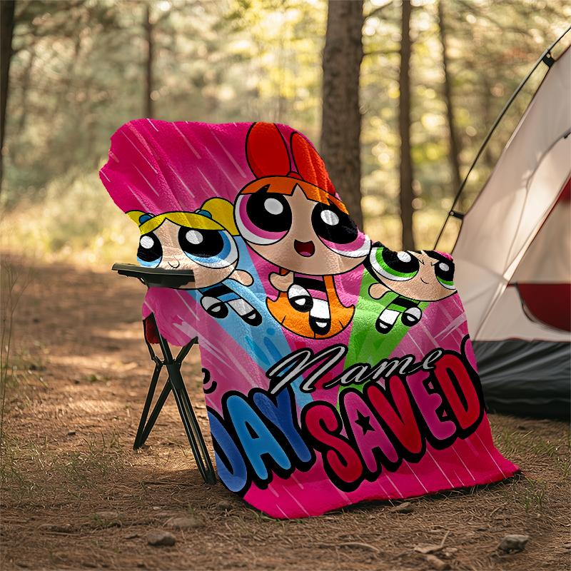 Personalized Custom Name Blanket - The Powerpuff Girls Print Design,Blanket for Sofa,Bed,Travel,Camping - Soft and Warm, Great Gift