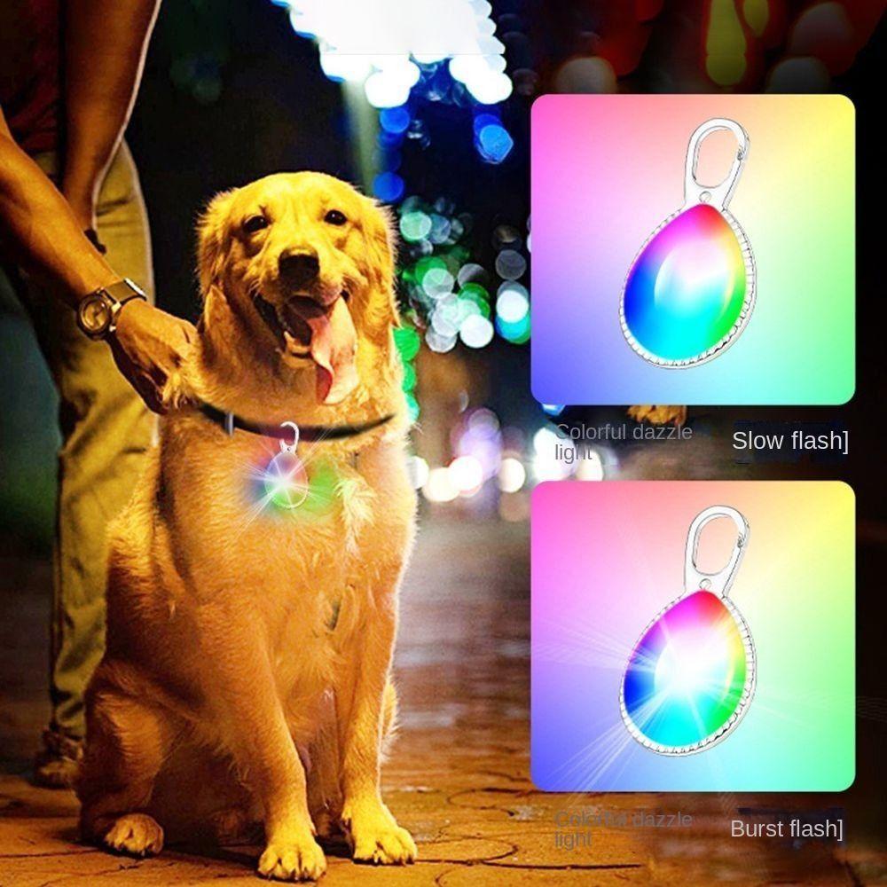 2Pcs Rechargeable LED Dog Collar Pendant Plastic Dog Cat Collar  Night Walks