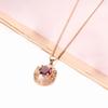 Exquisite Russian Purple Gold Smoke-Colored Gemstone Pendant, Court Style Egg Surface Pattern Pendant, Rose Gold-Plated Jewelry For Women