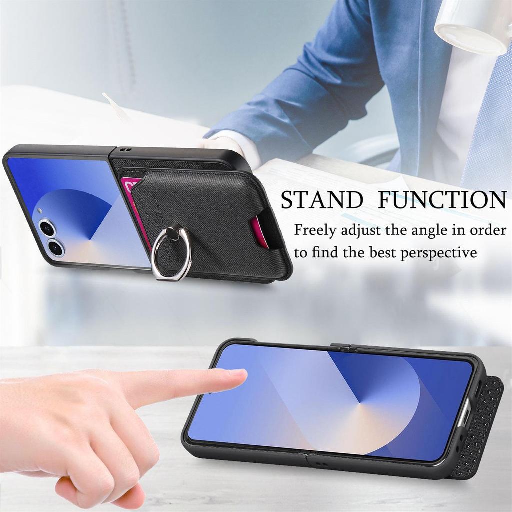Samsung Galaxy Z Flip 7/6 Magnetiskt Fällbart Ringstativ Skyddsfodral