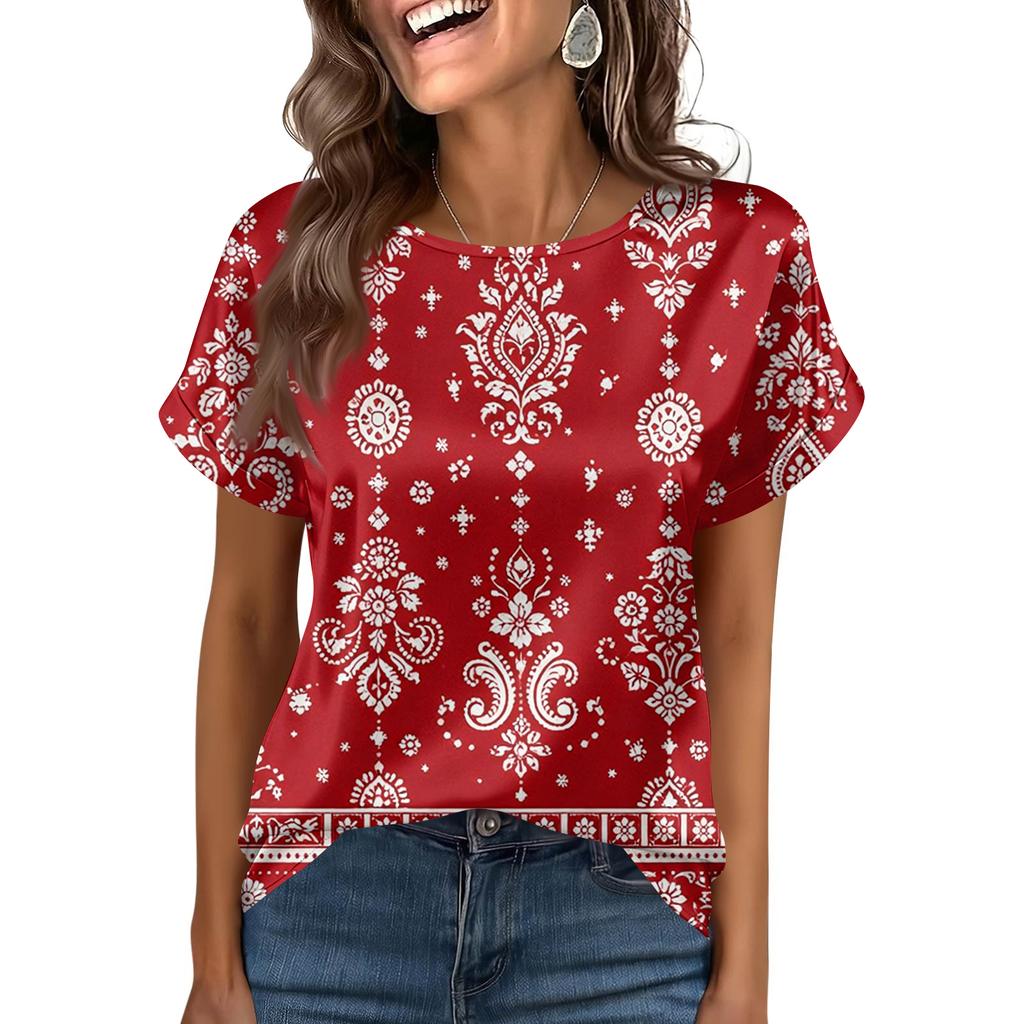 Women's Fashionable Casual Vintage Printed Top