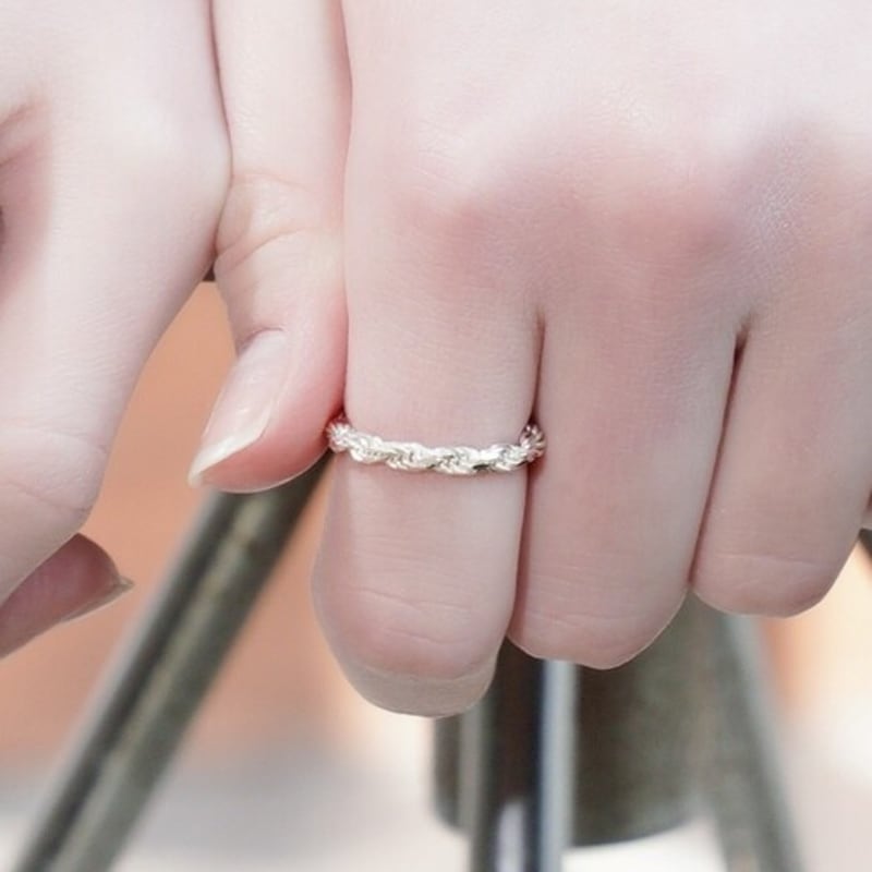 BONBEAU Bono Twist Silver Chain Ring Bono Bold Twist Chain Silver 925 Ring