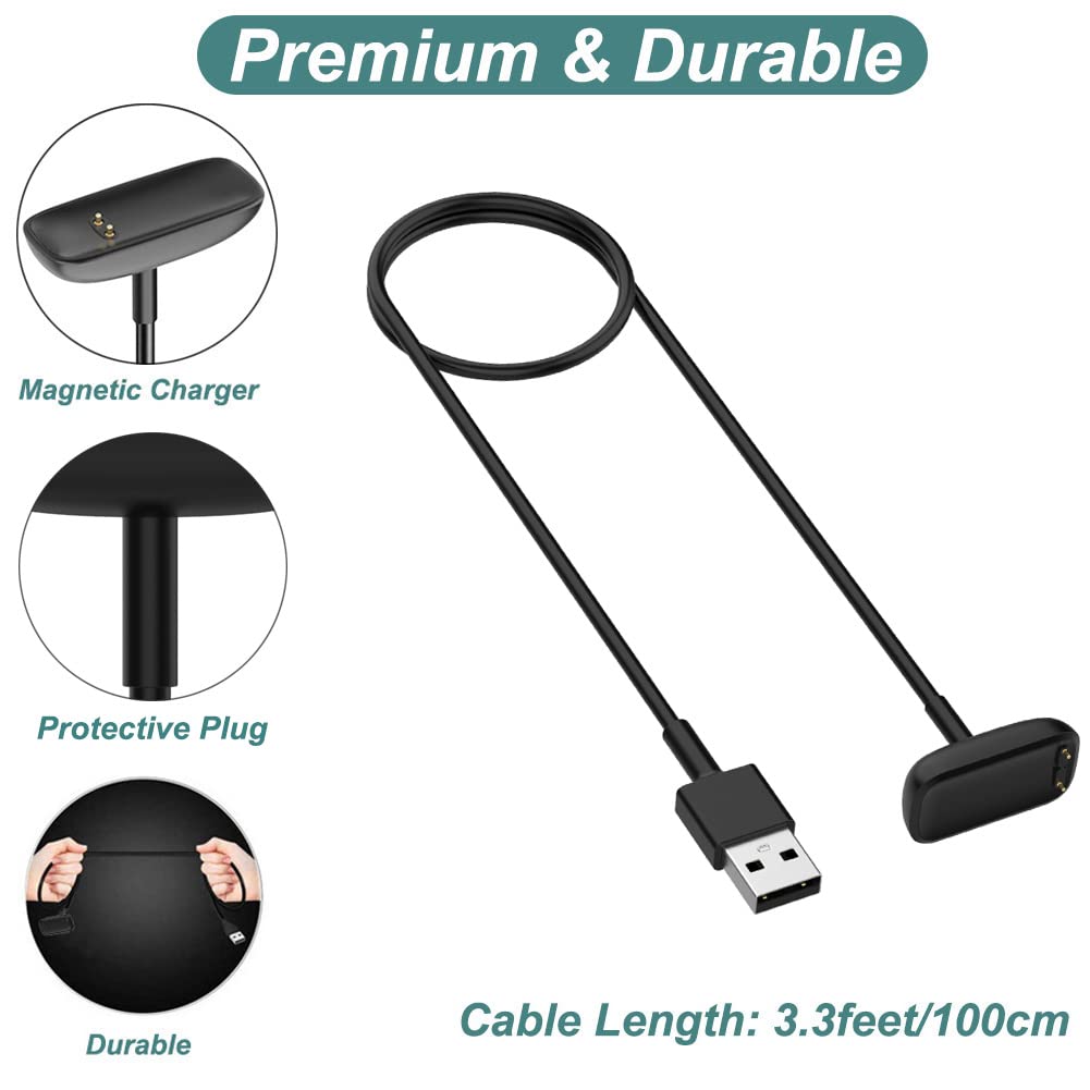 Kissmart Ladegerät für Fitbit Luxe/Charge 6/Charge 5, Ersatz-Ladekabel für Fitbit Charge 6/Charge 5/Luxe [3,3ft/1m]