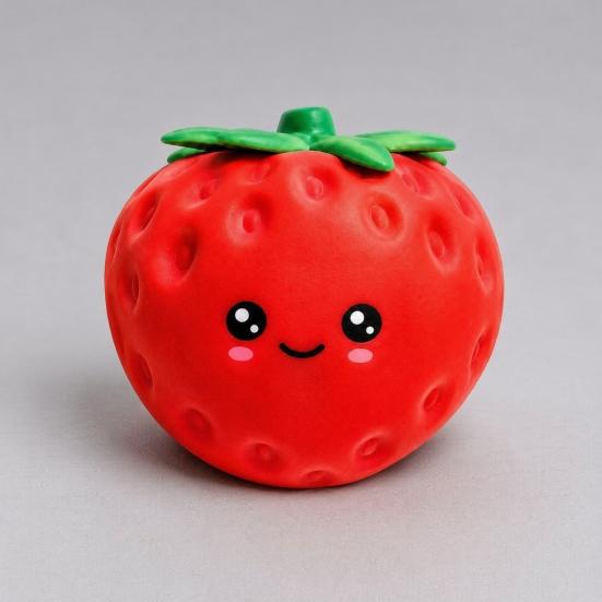 Portable Stress Reliever Cartoon Strawberry Relief Toy Giant Squeeze Fake Safe Toy Fruit Sensory Fidget for Home Office School Adult