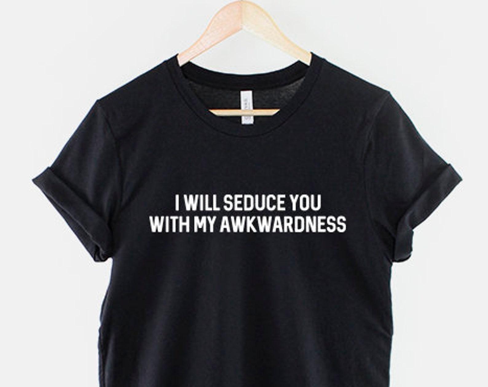 Awkward Slogan Tee Socially Awkward Single Life Humor, Witty Graphic (Unisex XS-6XL, Cotton) M