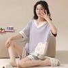 Rabbit Print Women's Pajamas Set Cotton High Quality Pijamas Short Sleeve Nightwear Fashion Lingerie Sleep Wear