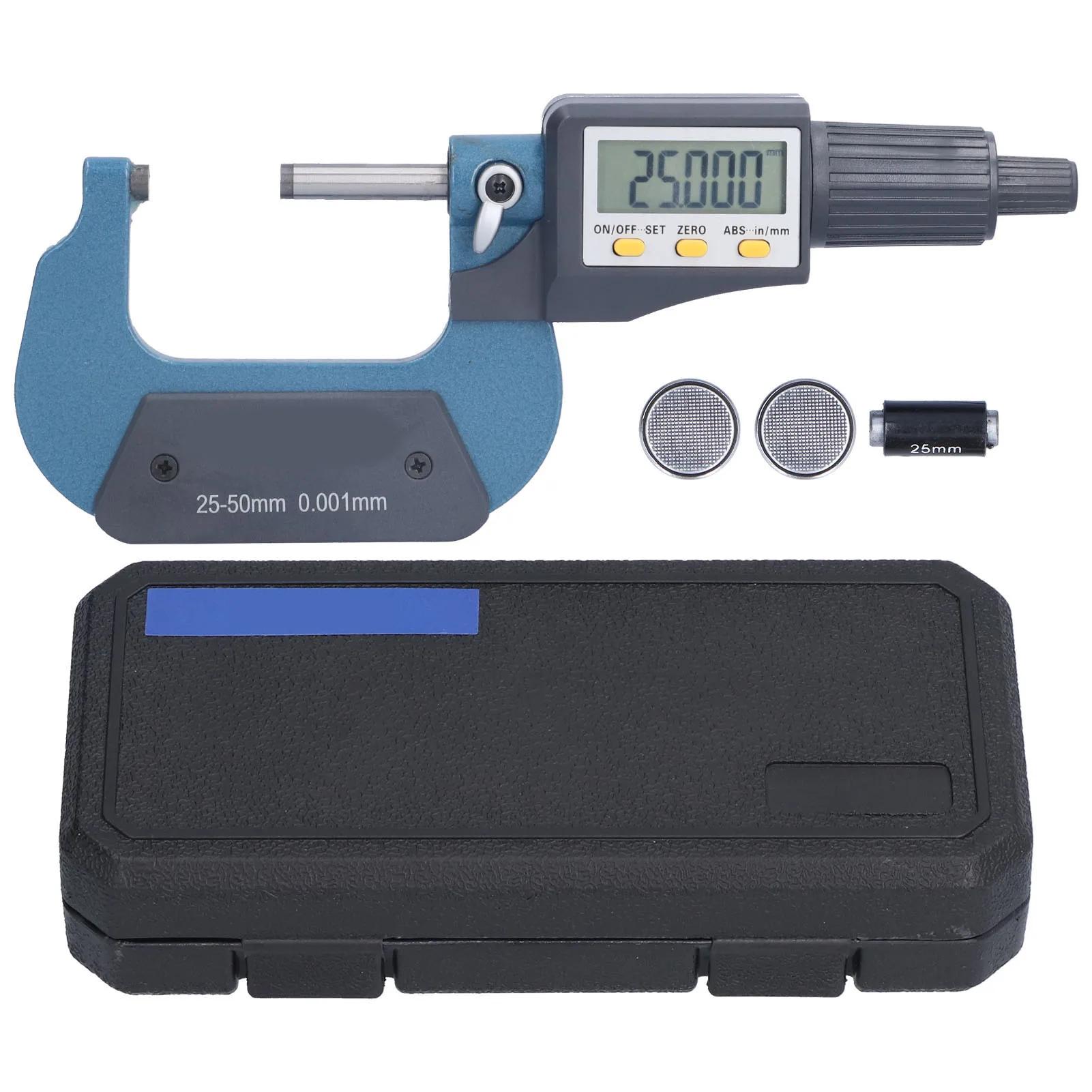 

25‑50mm Micrometer Digital Micrometer 0.00005in/0.001mm Resolution Professional Thickness Measuring Tools 25‑50mm бежевий