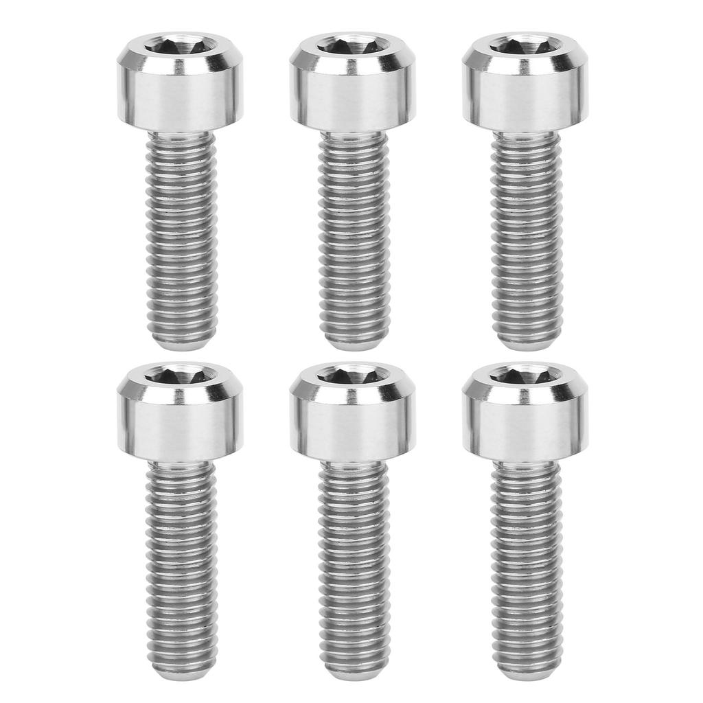 TC4 6Pcs Box Handlebar Screws Mountain Bike Stem Riser Bolts Bicycle Accessories M15x16Silver
