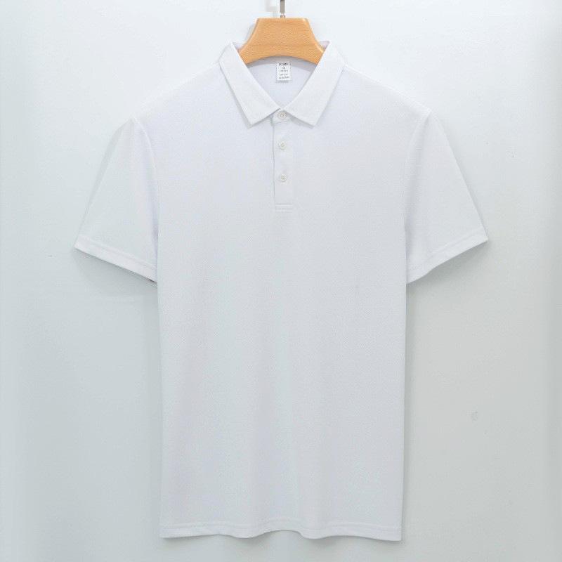Outdoor Markless Neck T-shirt New Quick-drying Free Short-sleeved Rubber Pressing Shirt Collar Polo Shirt Men