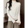 2025 Women's Thermal Fleece Velvet Long Sleeve T-Shirt, Half-High Collar Brushed Base Layer for Autumn/Winter