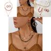 Geometric Alloy Crushed Stone Necklace Earrings Set For Women With Multilayer Design