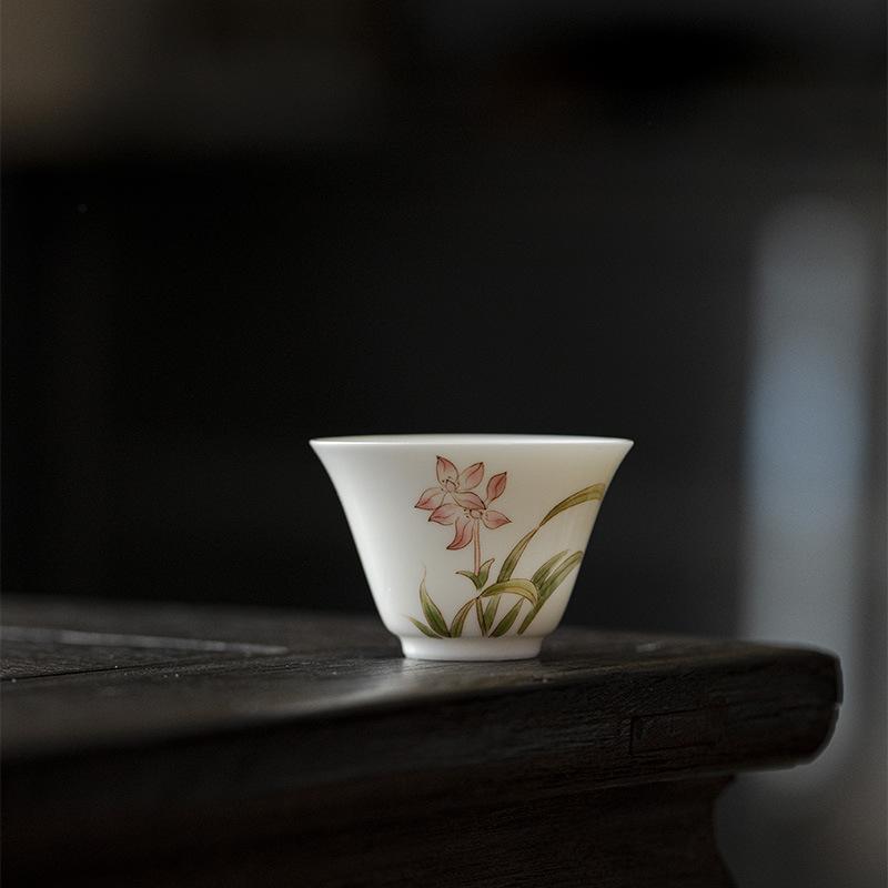 Handmade Ceramic Teacups Floral Porcelain Tea Bowls Retro Twa Cup Chinese Kung Fu Teacup Household Teaware Drinkware Master Cup