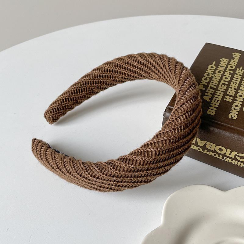 

Хаки Овальная Женская Повязка на Голову с Высокой Тульей - Широкая, Элегантная, Аксессуар для Волос Net Red Осень/Зима