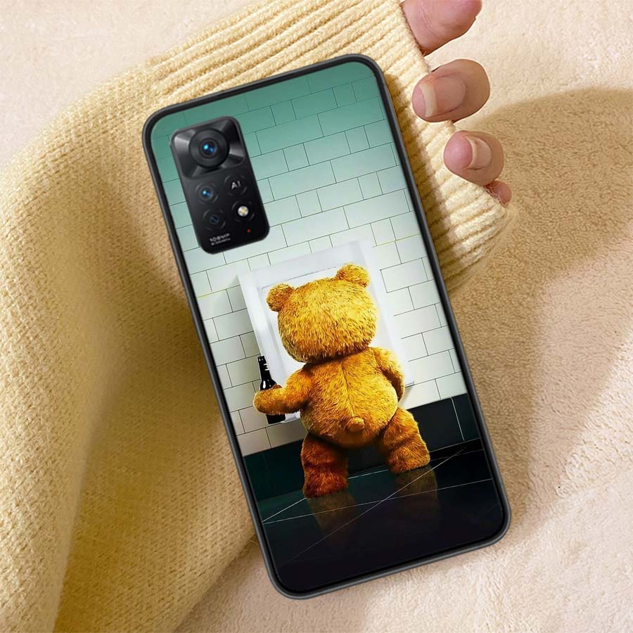 Funny And Cute Bear Phone Case For Redmi Note 13 14 15 Pro Plus 12 13C 12C 15C 9 10 10C 9T 9C 9A TPU Soft Cover Clear Cell Cases
