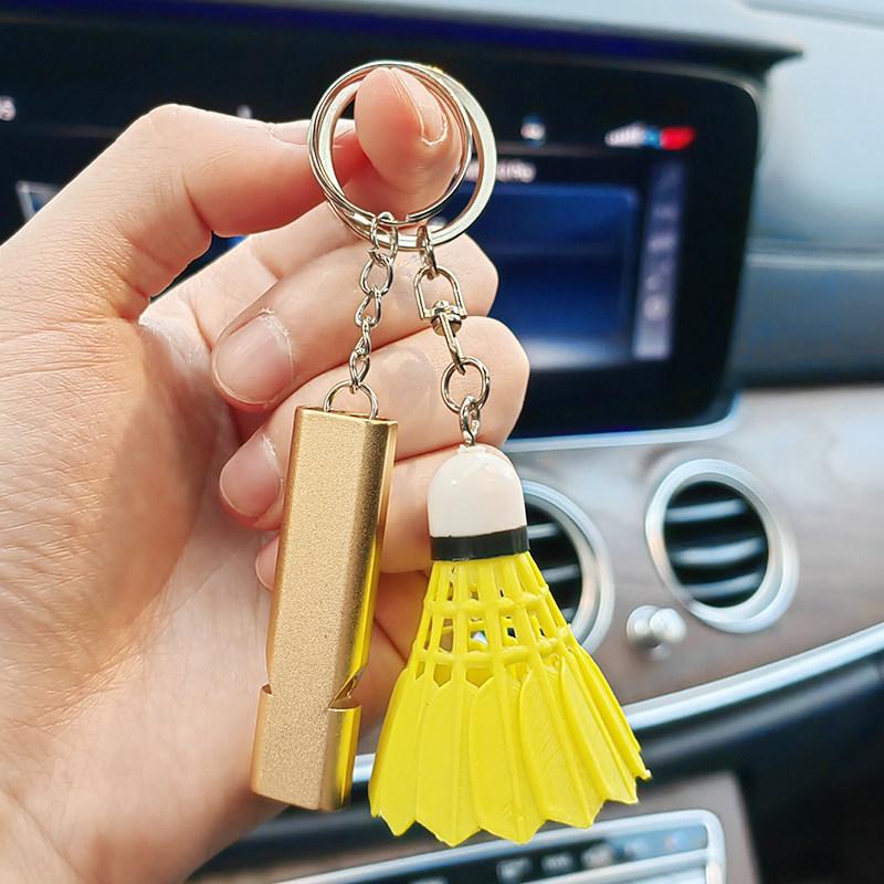 Creative Badminton Whistle Keychain: Small Sports Gift & Student Ornament